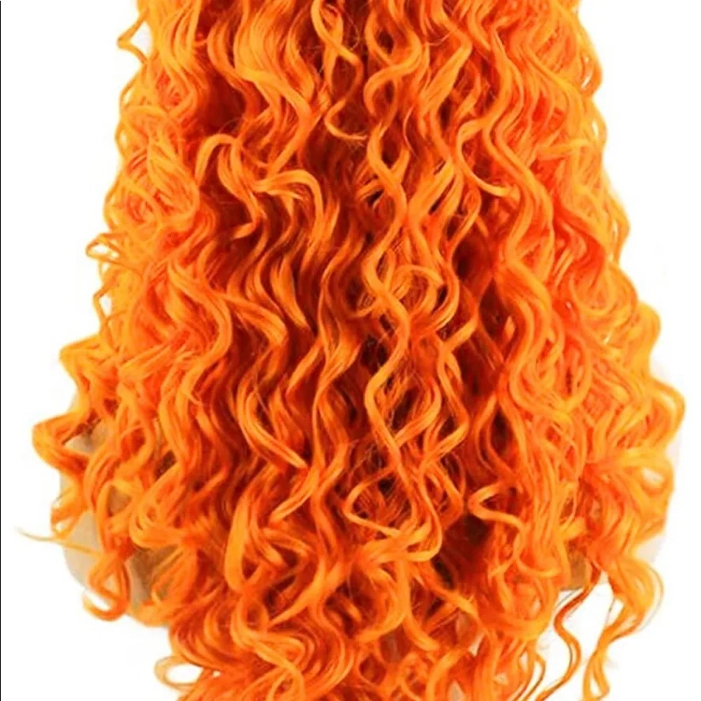 ♥️ 22” ORANGE KINKY CURLY LACE-FRONT FRONT WIG